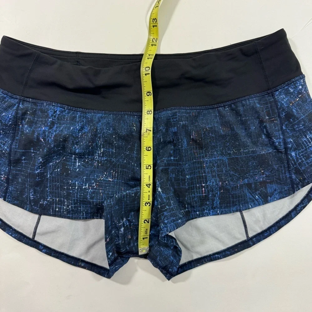 Lululemon Speed Shorts Size 8 City Lights Blue Black
